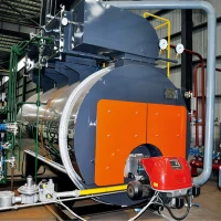 Low nitrogen condensing steam boiler