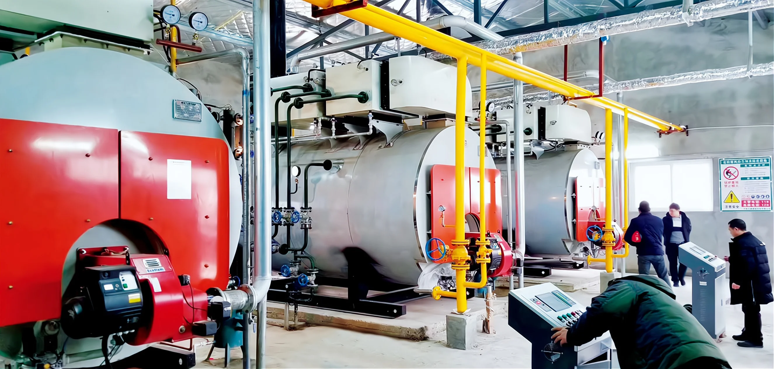 Low nitrogen condensing steam boiler